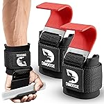 DMoose Fitness Weight Lifting Hooks (Pair) for Deadlifts, Pull Ups, Rows & Shrugs - Anti-Rip Nylon Strap Hand Grips with Thick Wrist Padding - Heavy Duty Wrist Straps for Weightlifting & Gym Workouts