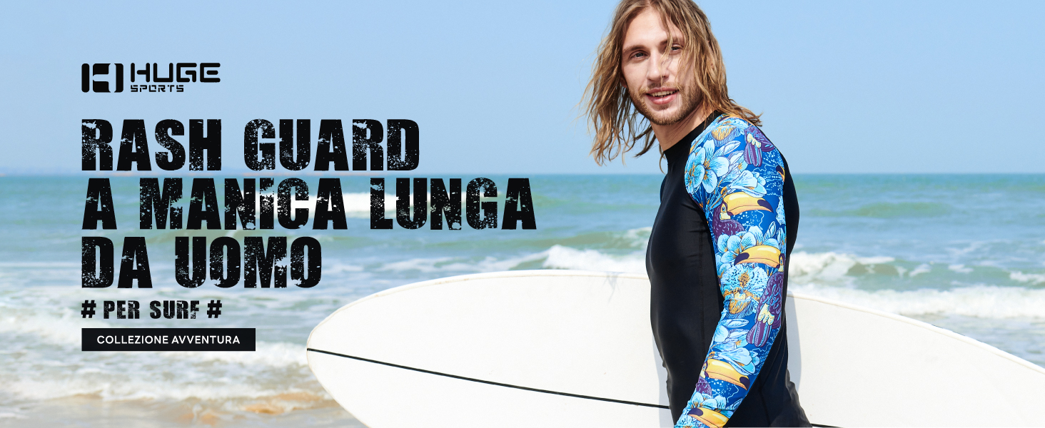Rash Guard Manica Lunga HUGE SPORTS Uomo - Asciugatura Rapida, Poliestere/Spandex - Foto 9