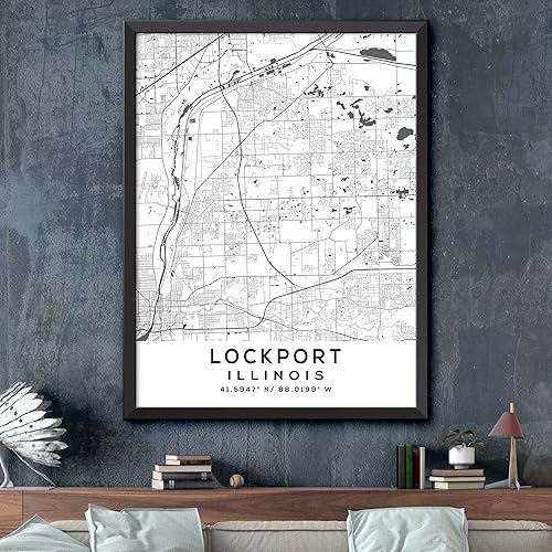 Miniatura 2 de Mapa de Lockport, Illinois, Light 2 (8x10)