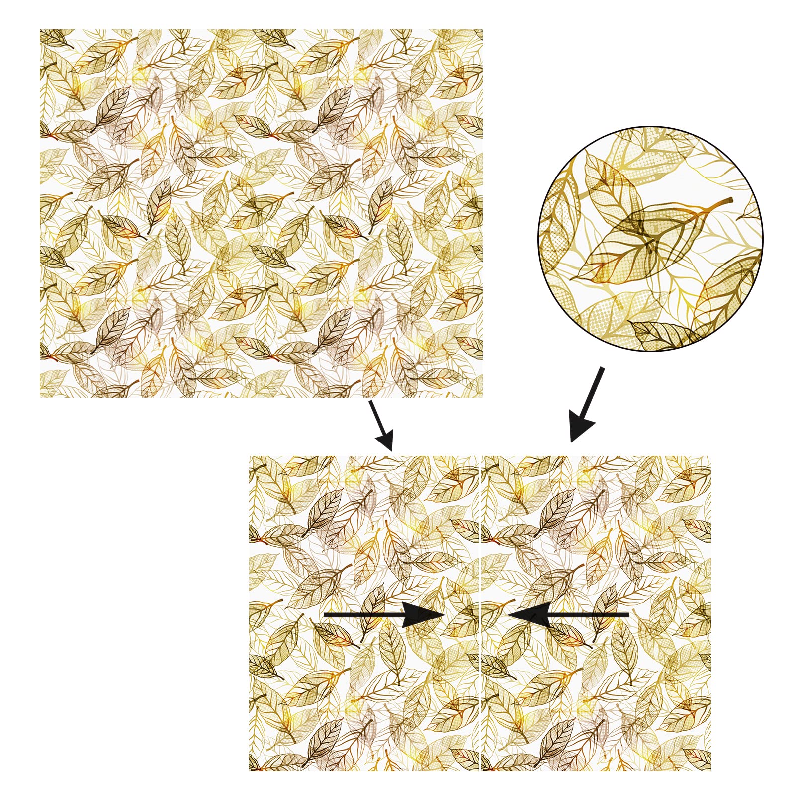 Zelfklevend behang, gouden plakfolie voor meubels, muur, deur, bladeren, patroon, keuken, waterdichte meubelfolie, modern, pvc, wandbehang, zelfklevende folie voor kast, beplakken, werkblad, 44,5 cm x