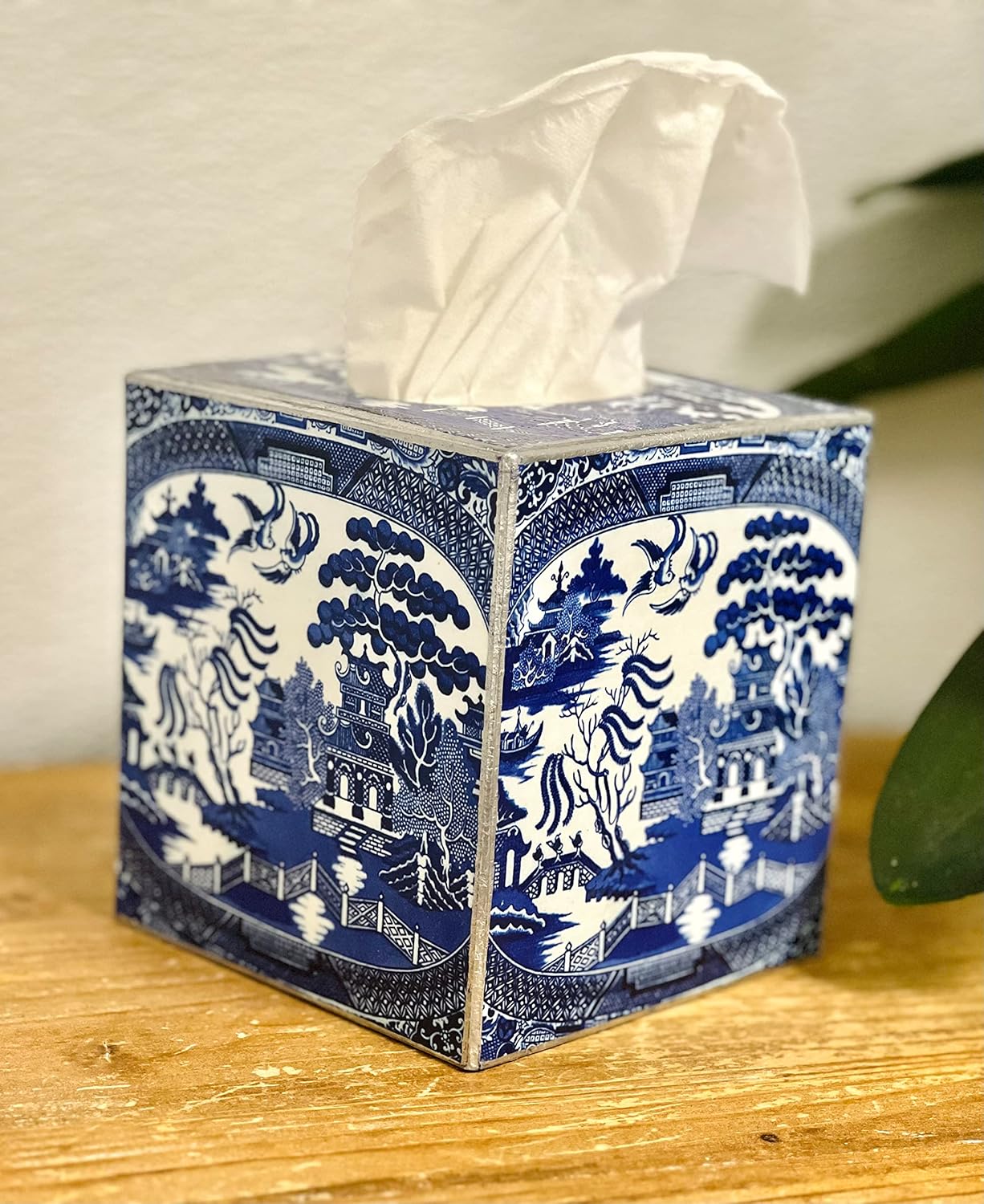 Blue Willow Tissue Box Cover