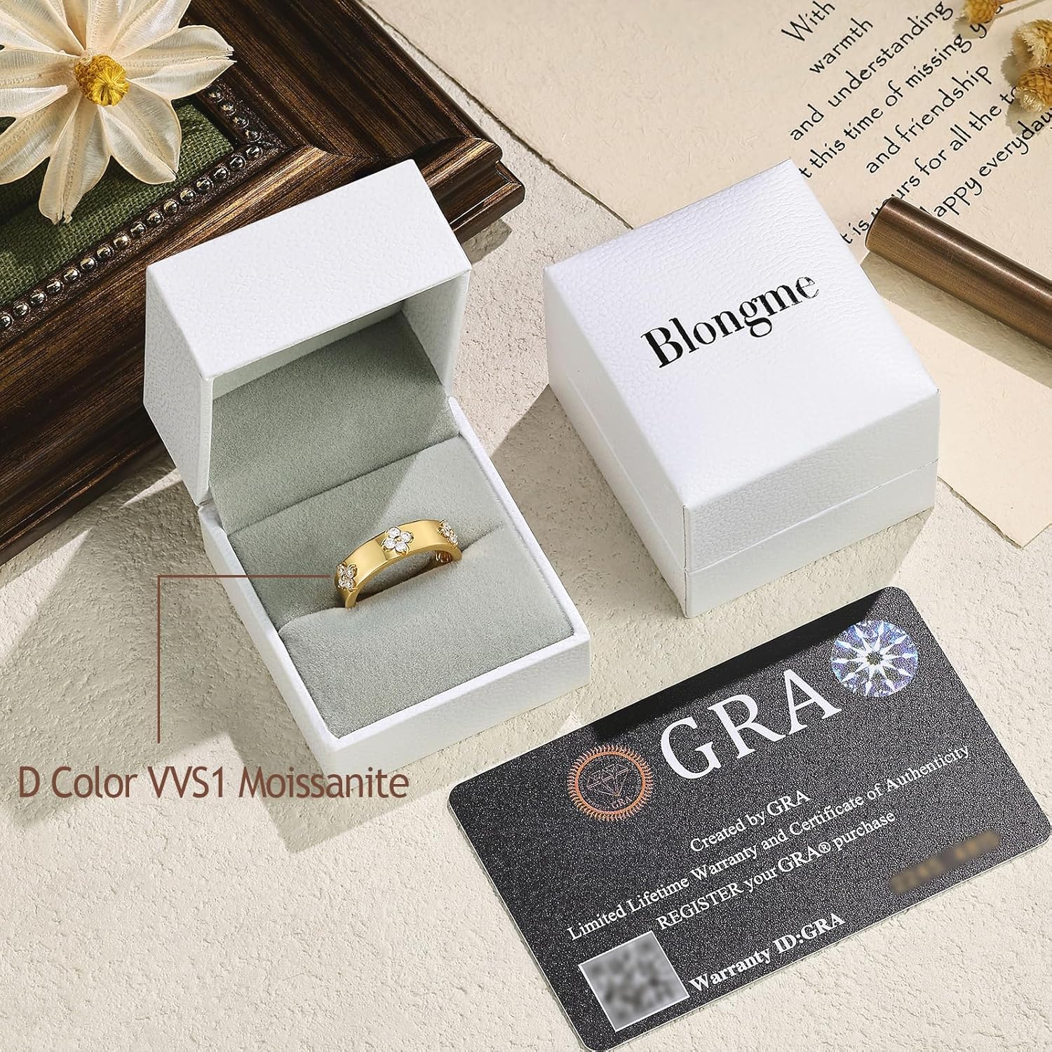 Moissanite Four Leaf Clover Wedding Bands for Women Stackable Wedding Rings for Her 925 Sterling Silver Engagement Promise Eternity Anniversary Size 5-10 - Image 6