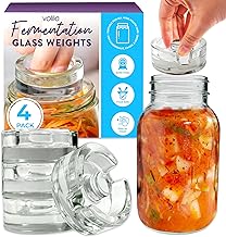 volila Glass Fermentation Weights - Set of 4 7cm Glass Weights for Fermentation in Wide Mouth Jars - Pickling and Fermenting Weights with Easy Grip Handles