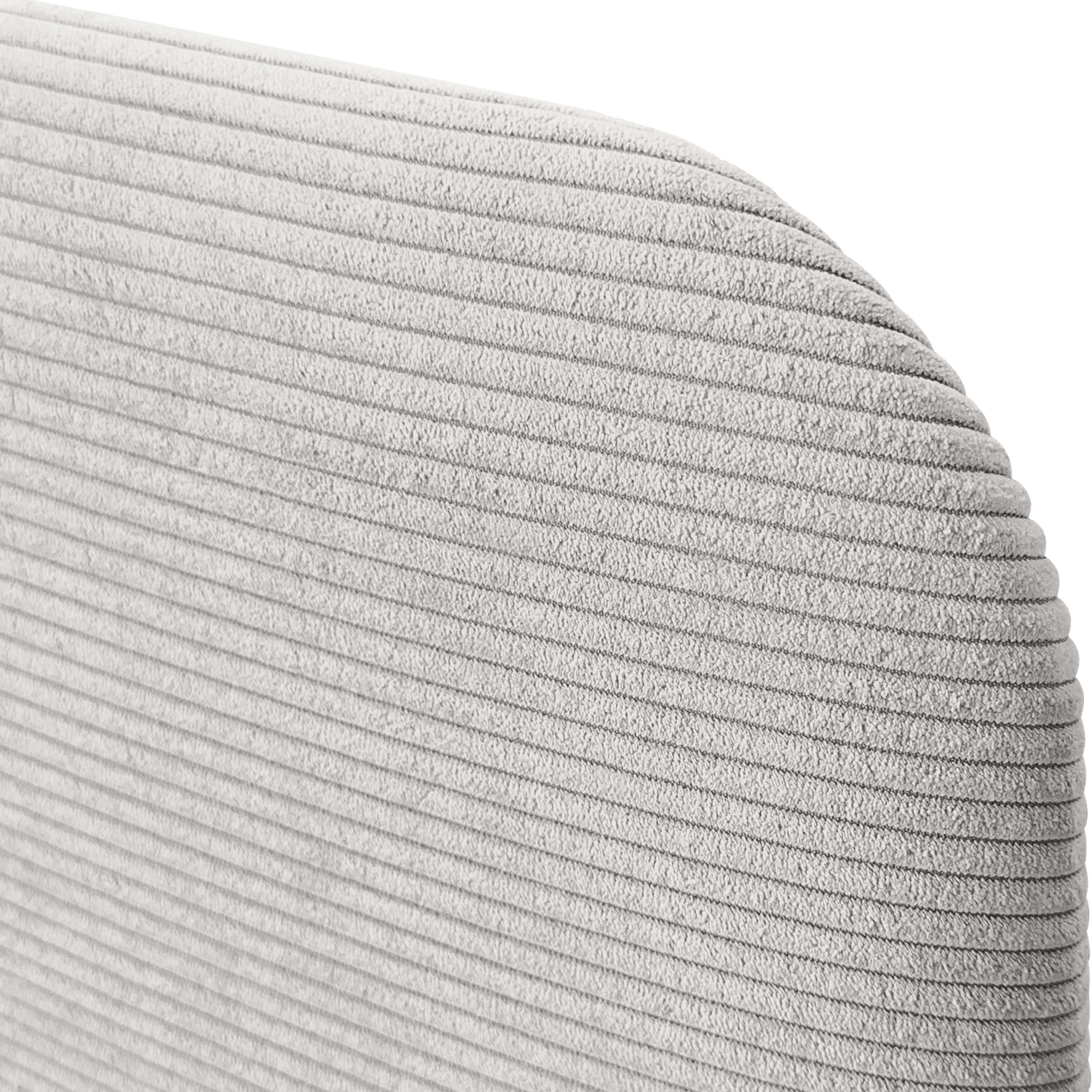 DHOME Cabecero Tapizado Liso Curvo Pana Premium 70cm Altura para Pared Acústicos Cabeceros Absorbentes Cabezal Cama Dormitorio (Blanco Hueso, 145cm)