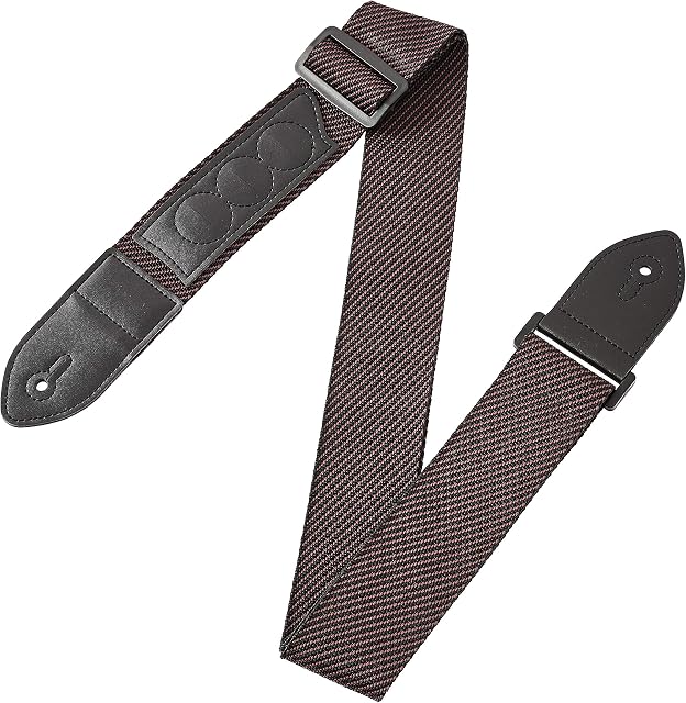 Amazon Basics Adjustable Guitar Strap For Electric/Acoustic Guitar/Bass - Includes 3 Pick Holders - Red