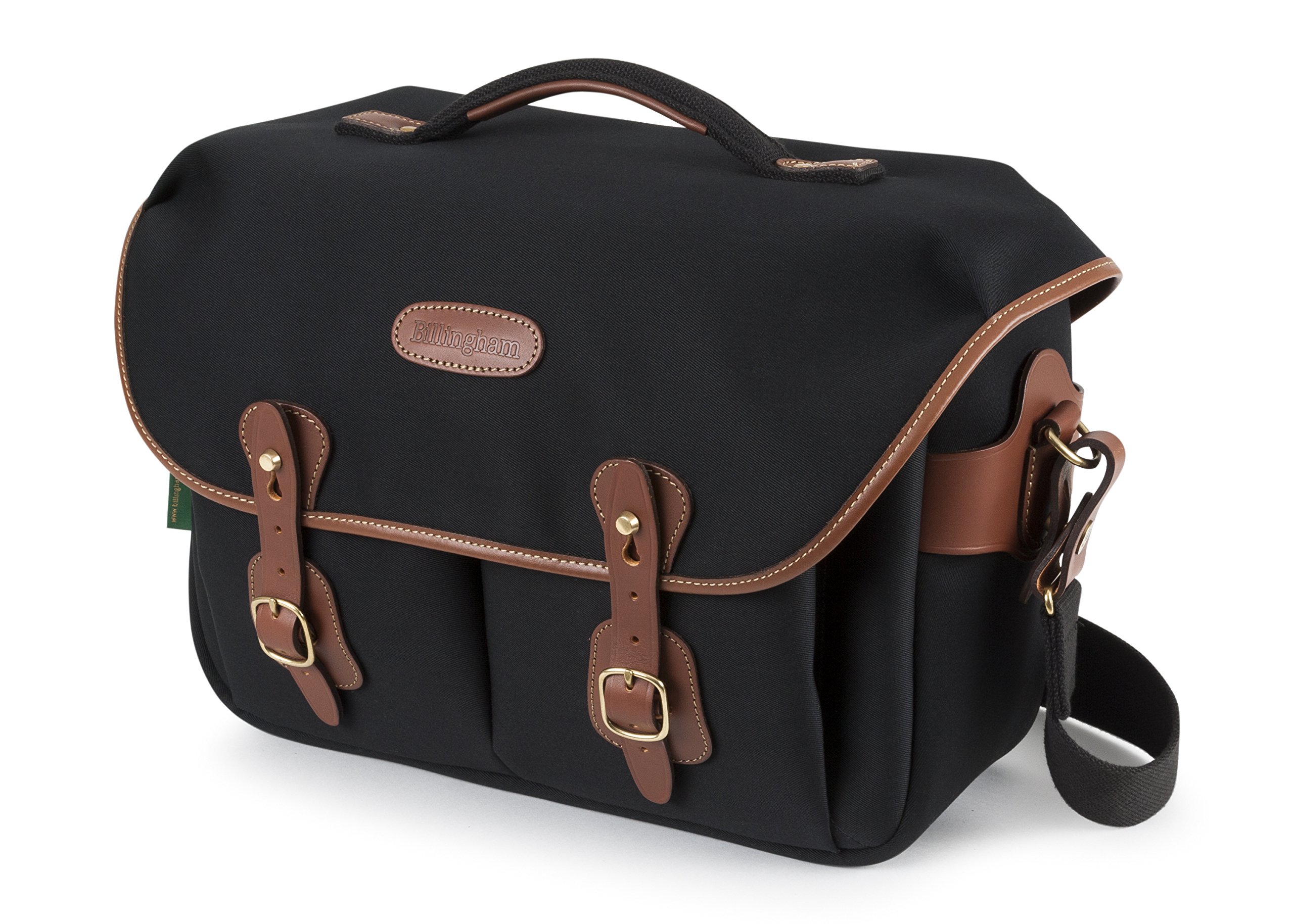 Billingham Black Hadley One Camera/Laptop Bag ( Canvas/Tan Leather)
