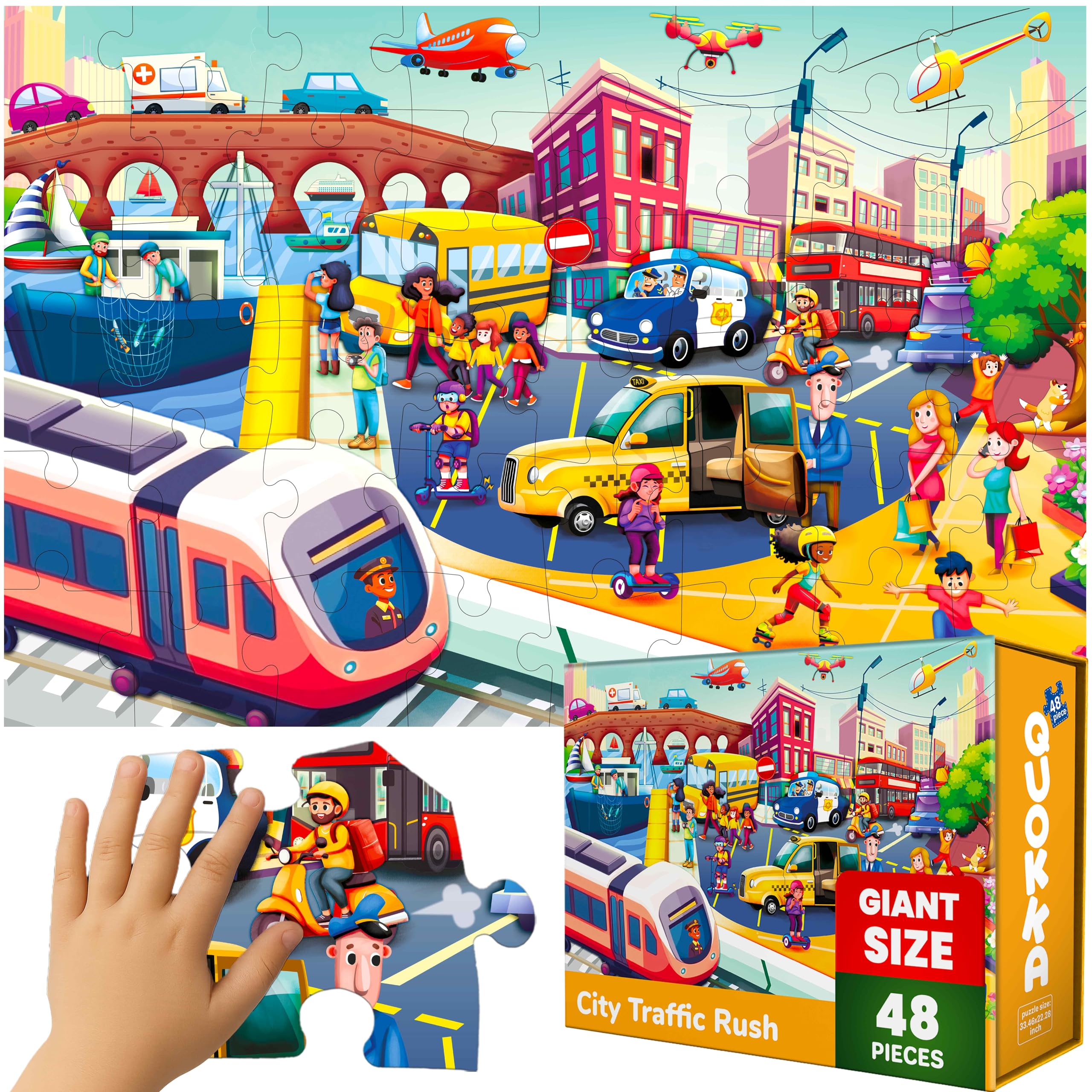 Giant Floor Puzzles for Kids Ages 4-6 - 48 Pieces Toddlers Puzzles Ages 3-5