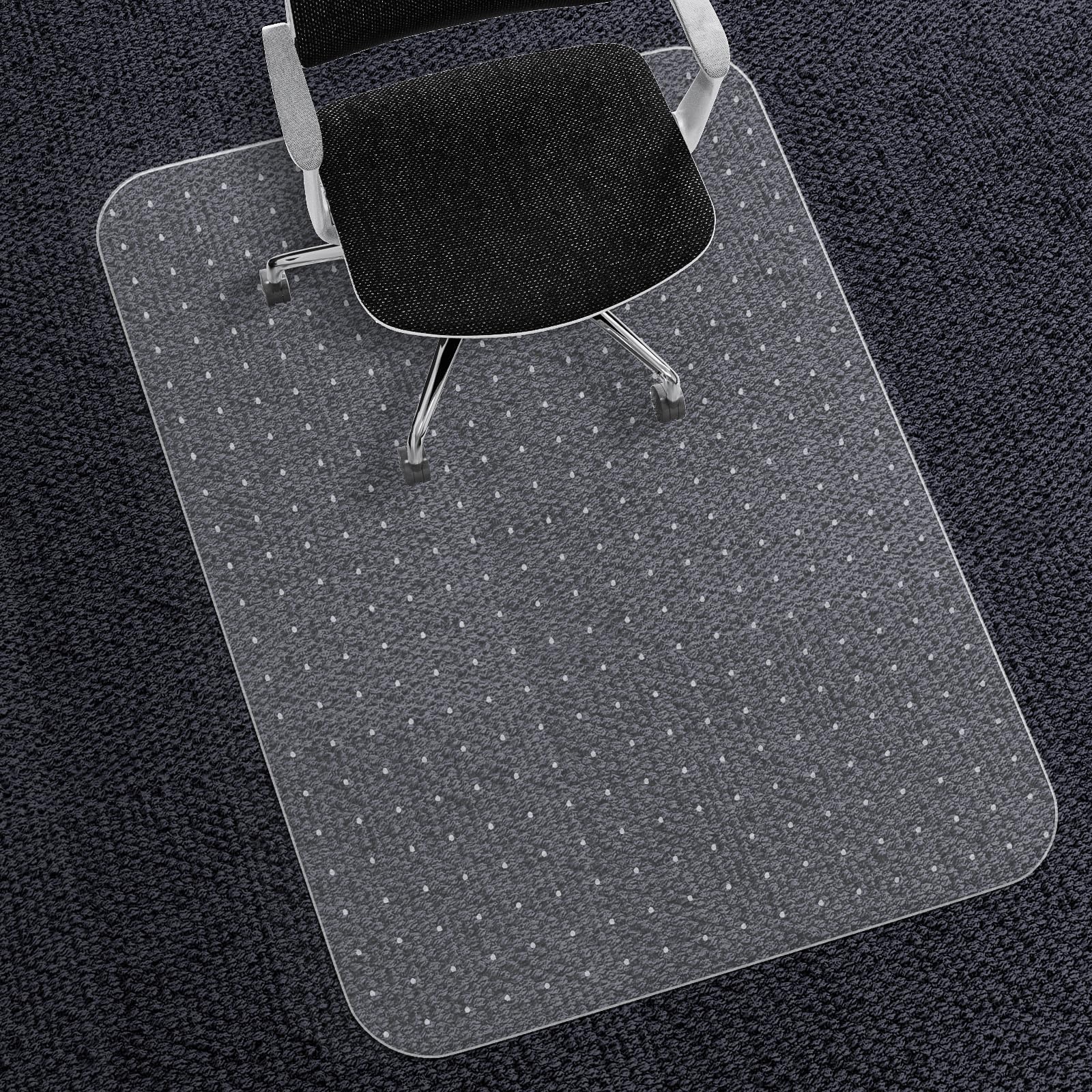 WASJOYE Carpet Chair Mat for Home Office, 75 * 120cm Transparent Clear Carpet Floor Protector Cover Rug Mat with Non-Slip Studded Lip, Heavy Duty for Home Computer Desk Rolling Chair, Easy Expanded