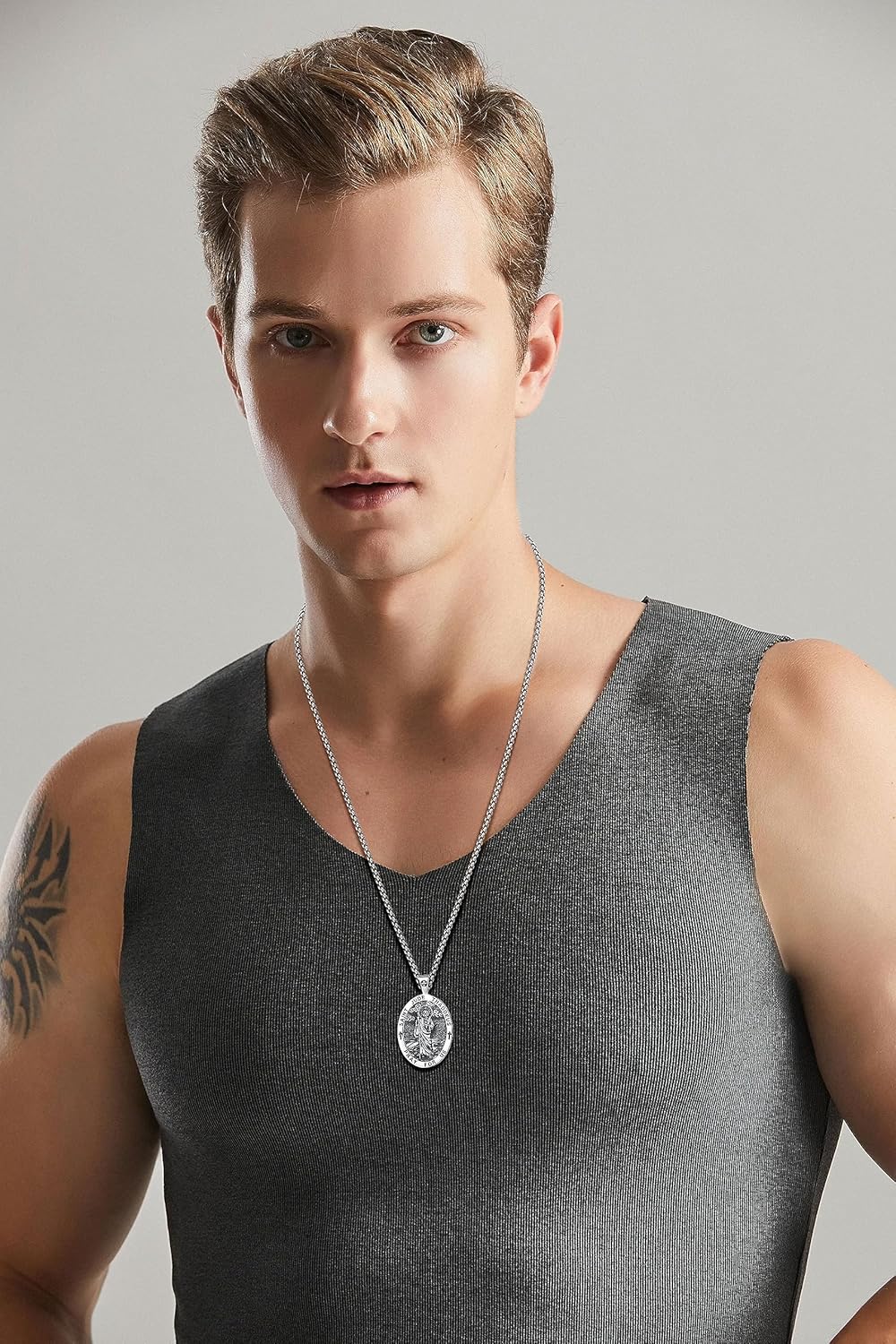 Vito 925 Sterling Silver Saint Necklaces for Women Men, St Michael/Crucifix/Caravaca/St Jude/Virgin Mary Pendant Patron Saint Amulet Medal Religion Jewelry Gift - Image 5