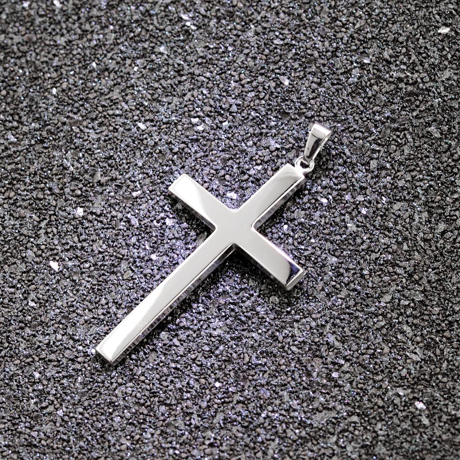 trendor Kreuz-Anhänger für Männer Weißgold 585 (14 Kt) 39 mm 51953 | zeitloser Halsschmuck für Herren, elegante Geschenkidee aus Echtgold,