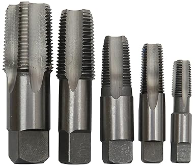 5 Piece Carbon Steel NPT Pipe Tap Set, 1/8