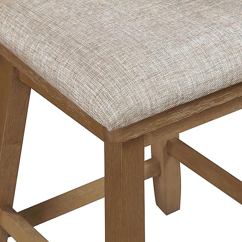 Miniatura 4 de Home 2 Brookline - Taburete giratorio de bar con mecanismo de giro de 360, taburetes rústicos de granja para encimera de cocina con cojín, altura