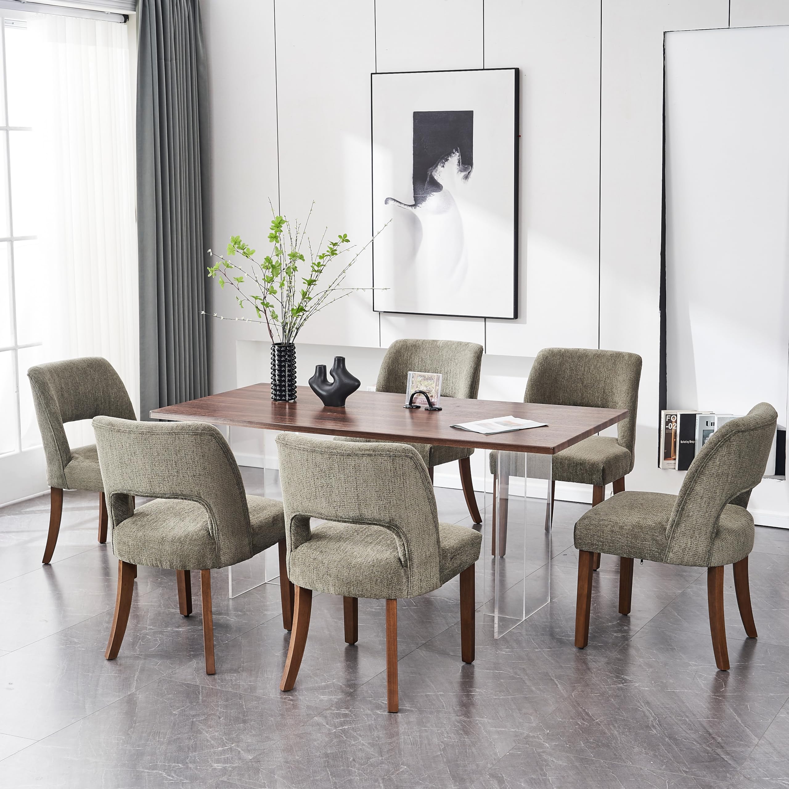 VKNOW Wooden Dining Chairs Set of 6