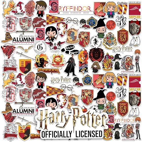 Harry Potter Gryffindor - Paquete de calcomanías temáticas de vinilo troquelado grandes de lujo, paquete variado Laptop, botella de agua, álbumes