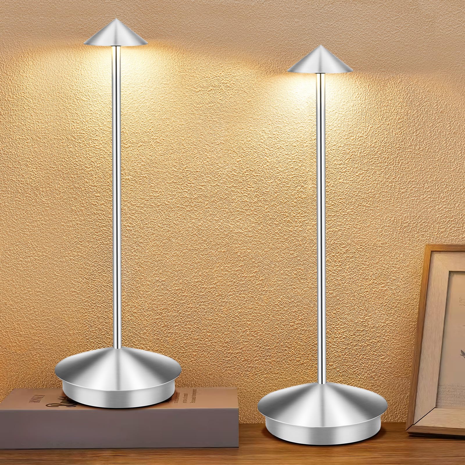 Photo 1 of **UNTESTED**
XMINKDZA Portable Led Cordless Lamp Table Light 2 Pack, Rechargeable 6000mAh Battery Outdoor Table Lamp for Dinning Restaurant Patio Bedroom Camping, IP54 Waterproof, Dimmable