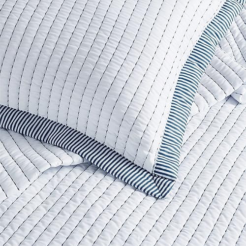 Miniatura 6 de Bedsure Juego de edredón blanco tamaño Queen y Queen, color gris, juego de ropa de cama suave para todas las estaciones