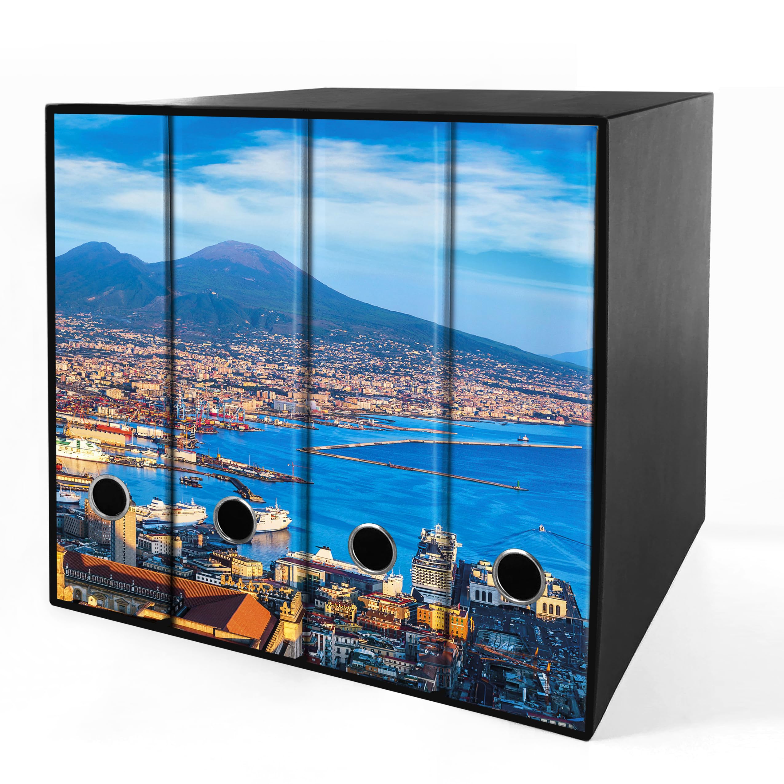 Set da 4 raccoglitori ad anelli GOLFO DI NAPOLI - Faldoni SHAREPRINTING (H31 con 4 anelli)