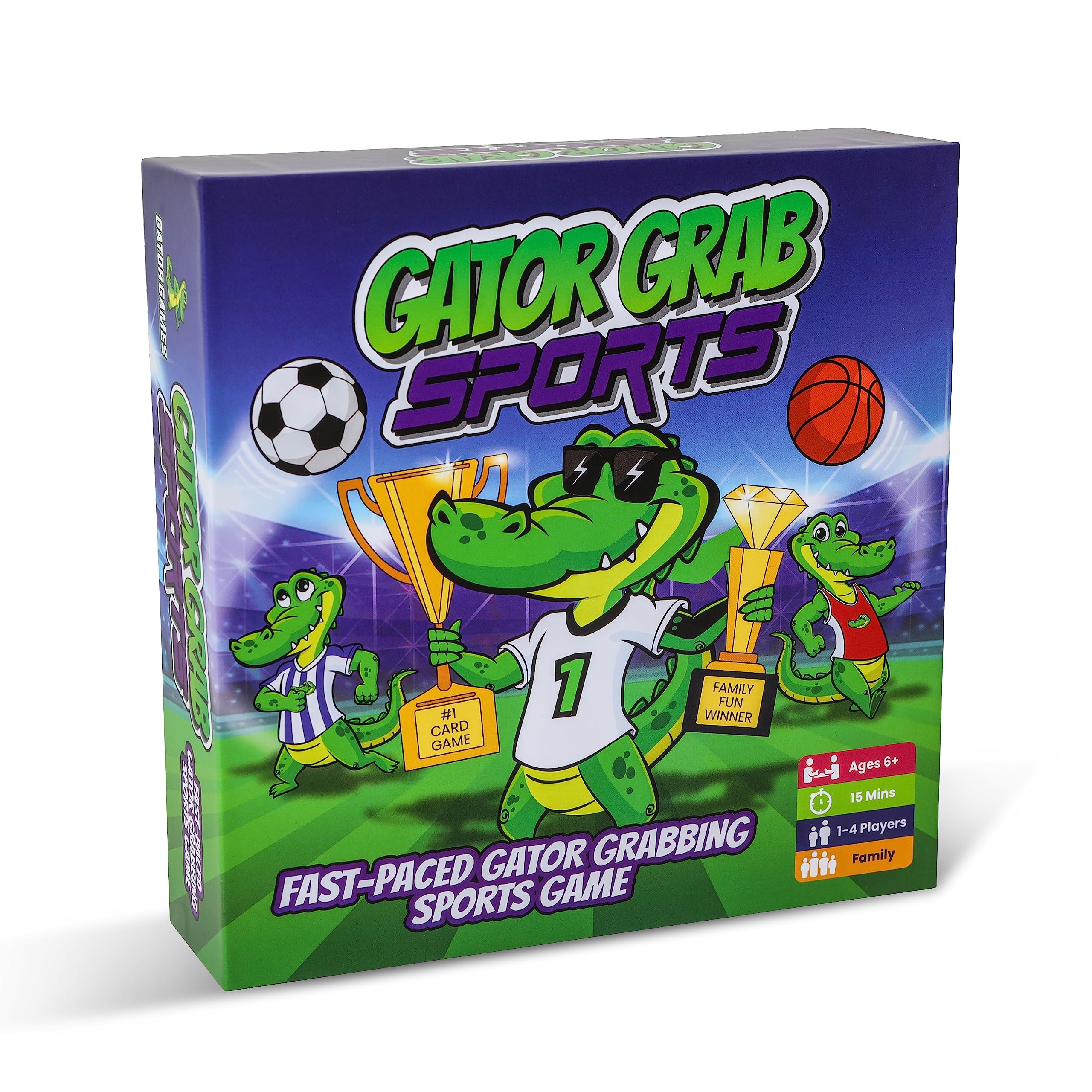 Gator Games Grab Sports Card - Fast-Paced Matching for Kids, Adults and Family Nights. Strategize and Compete in The Pit - Fun and Entertaining - Ages 6+ - 1-4 Players