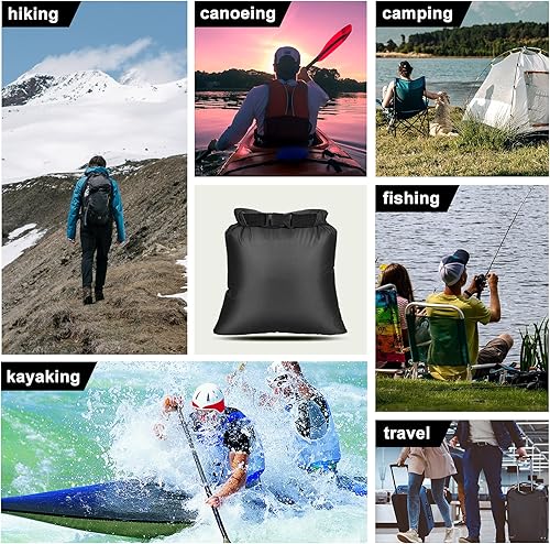 Miniatura 5 de Juego de bolsas secas impermeables, 5 paquetes de bolsas ultraligeras impermeables, bolsas pequeñas a prueba de agua, bolsa seca al aire libre,