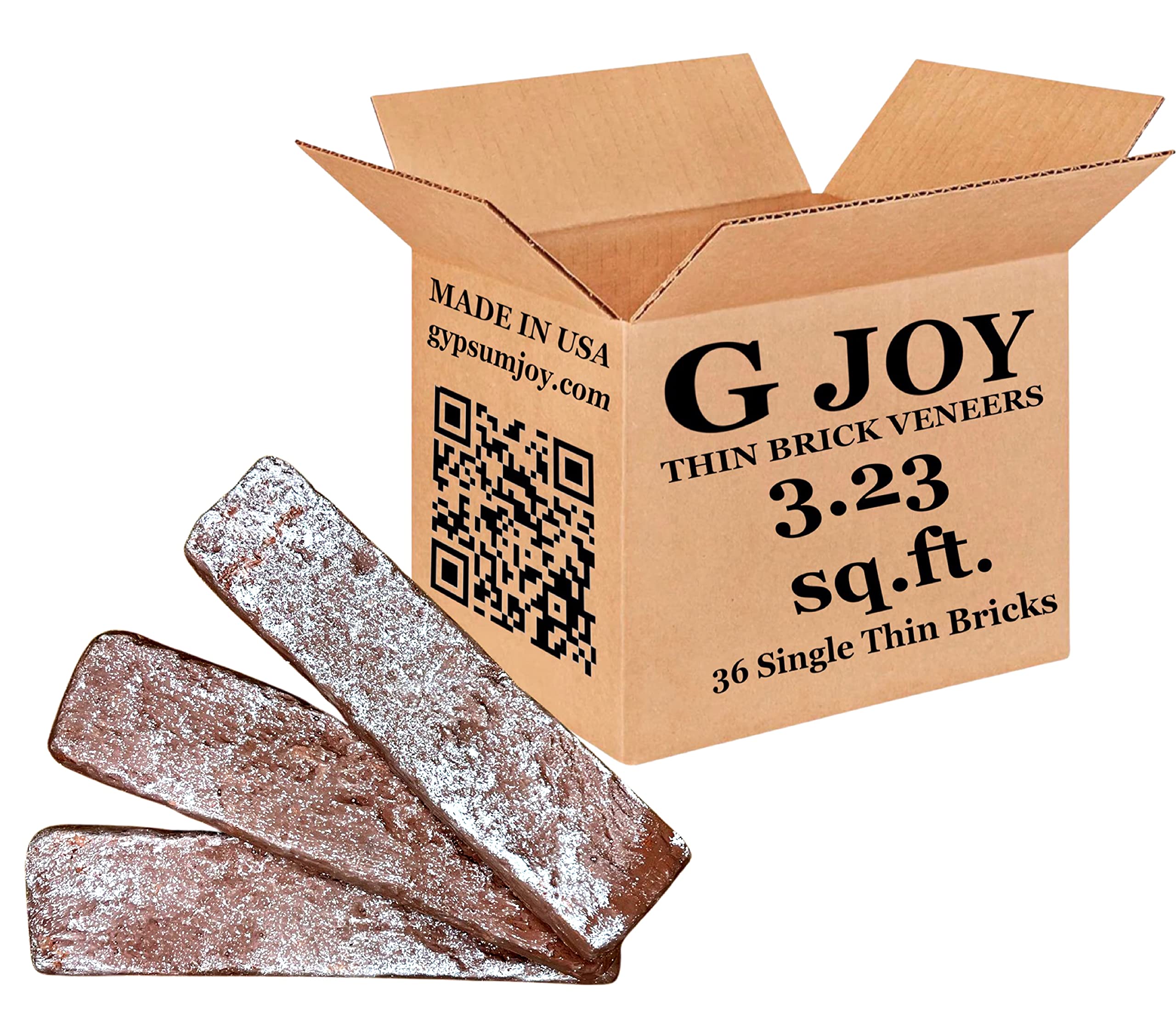 G JOY Boston Thin Brick Veneers 36 Single Faux Bricks in Box 3.23