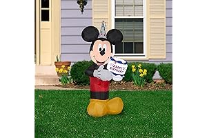 Celebrate Birthday Parties with Gemmy Airblown Inflatable Mickey Mouse with Cake Decoration, 3.5 ft Tall