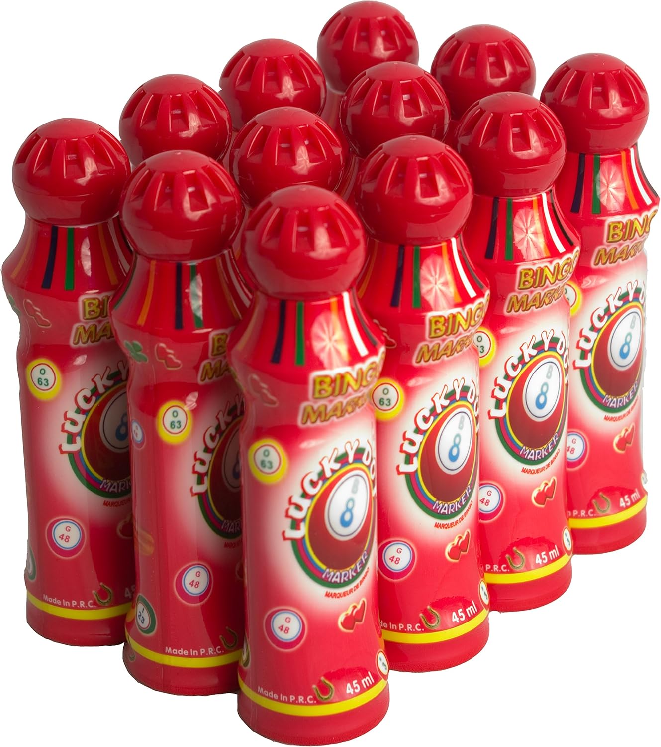 12x 45ml Red Bingo Dabbers / Dauber / Markers for Bingo Tickets