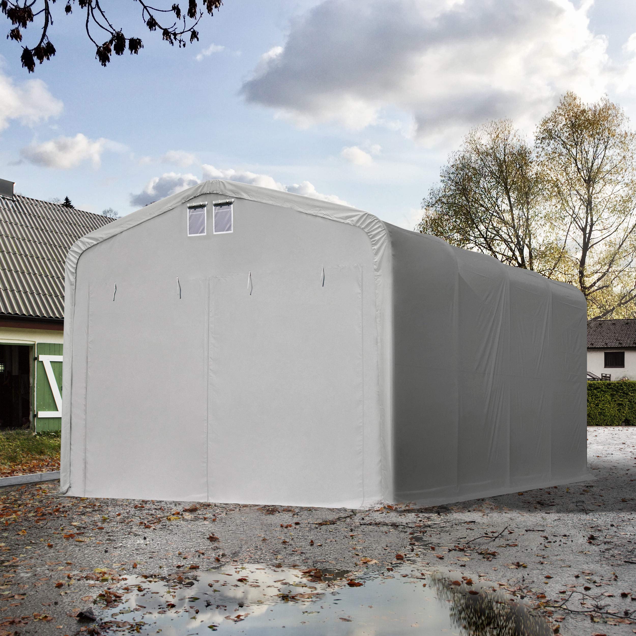 Magna One Lagerzelt 5x8m - Wasserdichtes PE Zelt Mit Stahlgestänge