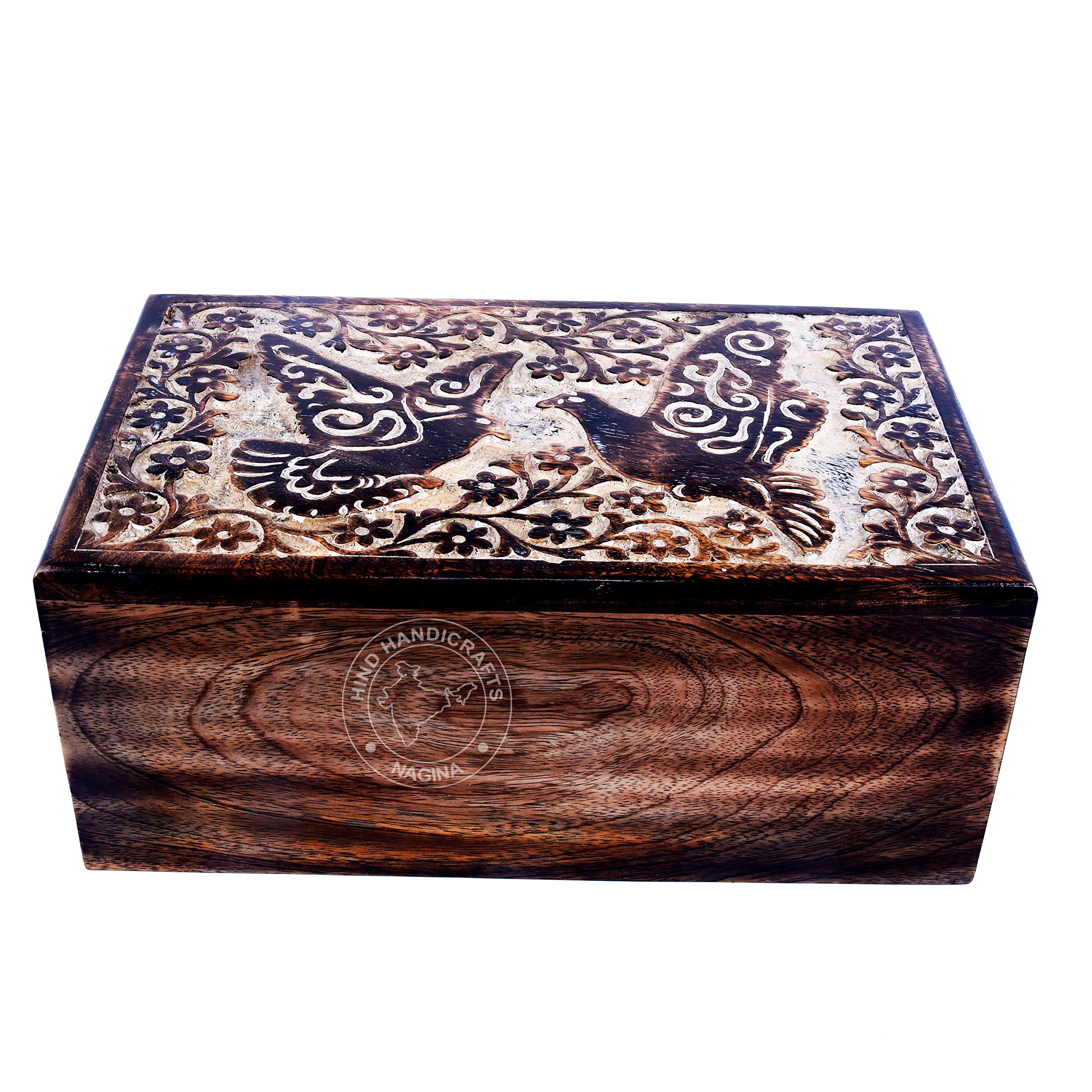 HIND HANDICRAFTS Engraved Wooden Box Funeral Cremation Urns for Human Ashes Adult Large, Burial Urns for Columbarium X-tra Large : 11