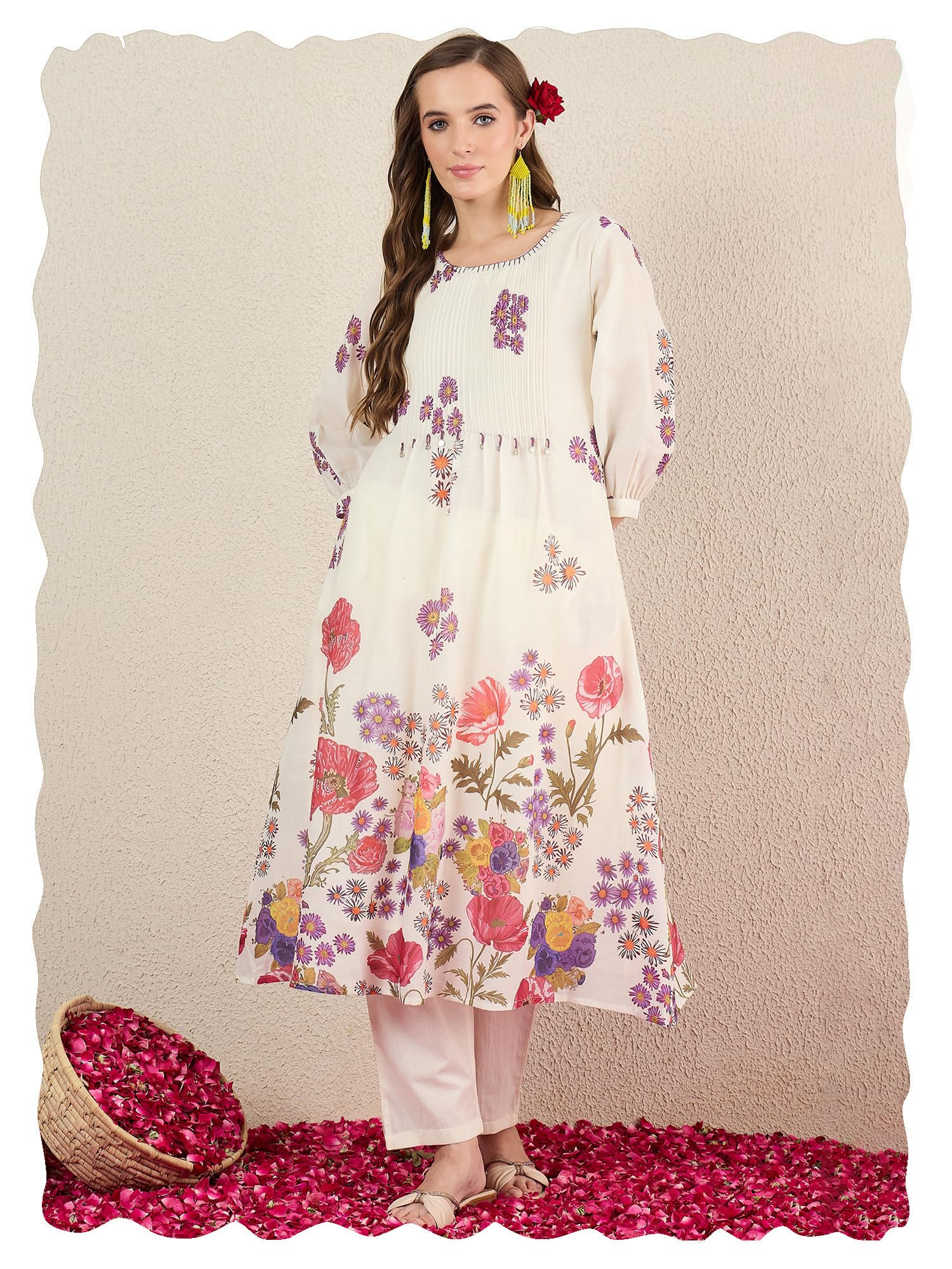 indo era Women's Cotton Ethnic Co-Ord Set | Kurta Pant Set | Stylish Cotton Suit Set for Women,11234-picture-15