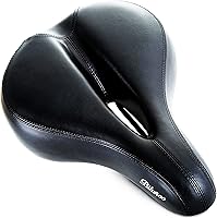 Bikeroo Comfort Saddle for Women & Men - Universal Memory Foam Bike Seat with Cutaway for Prostate Relief & Indoor/Outdoor Cycling