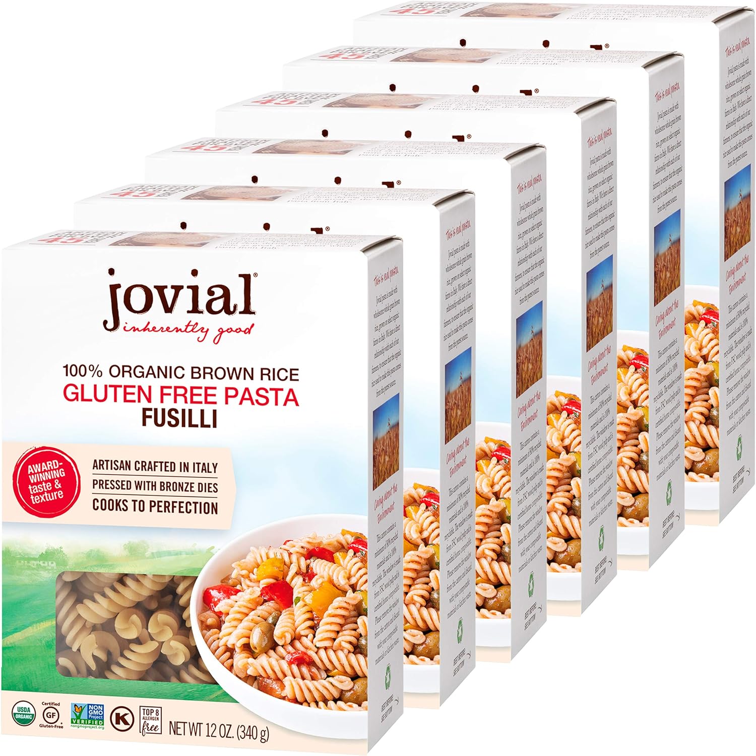 Jovial Fusilli Einkorn Pasta Organic Whole Grain Fusilli NonGMO High Protein