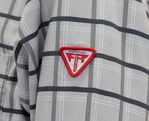 Miniatura 5 de TICOMELA Camisa FR para hombre, camisas resistentes al fuego, 6.5 onzas, ligeras, a cuadros, para hombre, camisas ignífugas