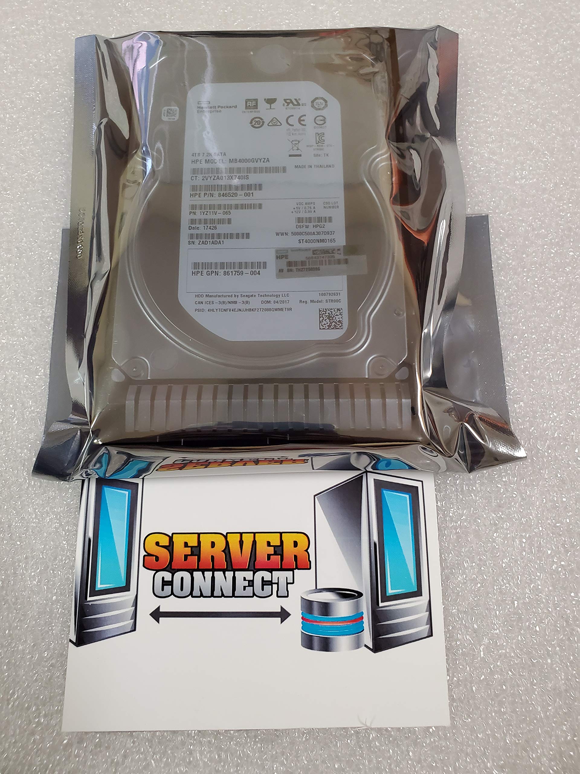 Amazon.com: Hpe 861752-B21 4TB 7.2K 6G LFF SATA Hard Drive