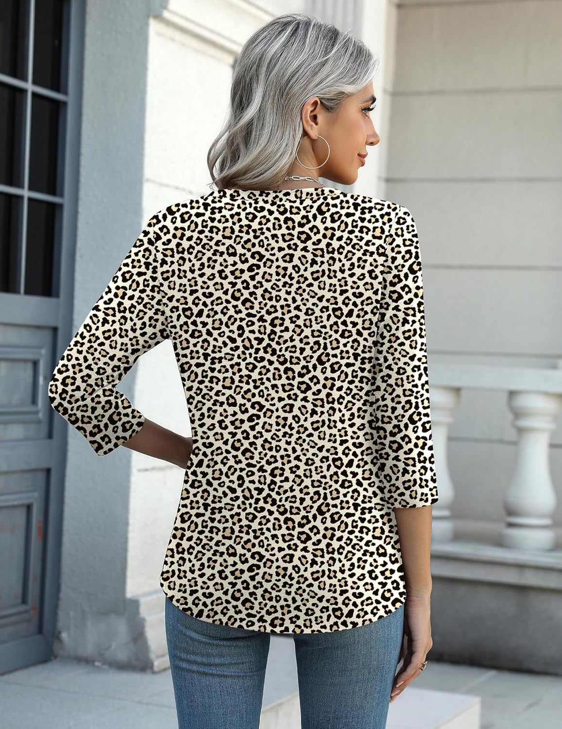 Zeagoo Women's Casual 3/4 Sleeve T-Shirts Round Neck Cute Tunic Tops Basic Tees Blouses Business Work Tee Top - Image 5