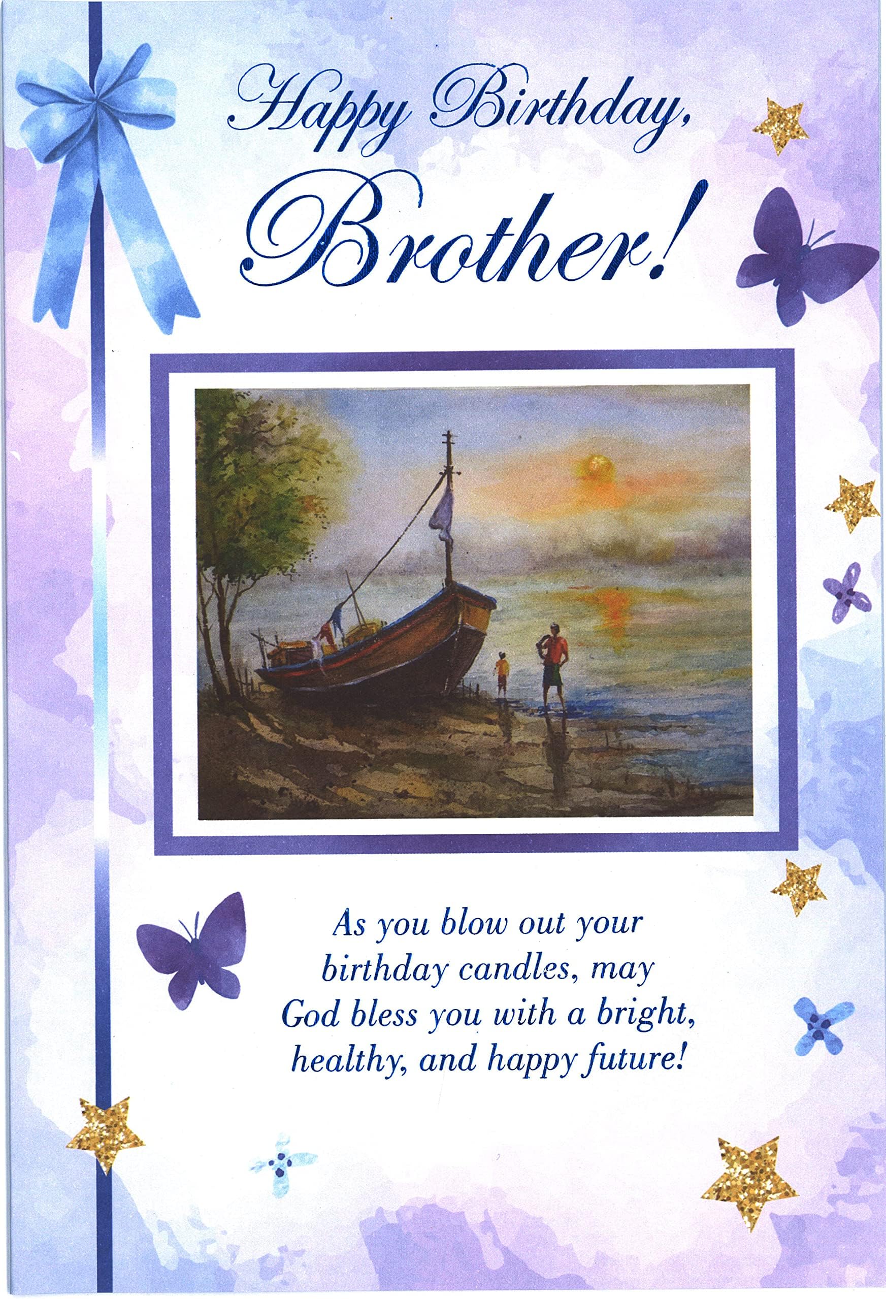 ajooba Greeting Card - Happy Birthday Brother Card Including Envelopes -014