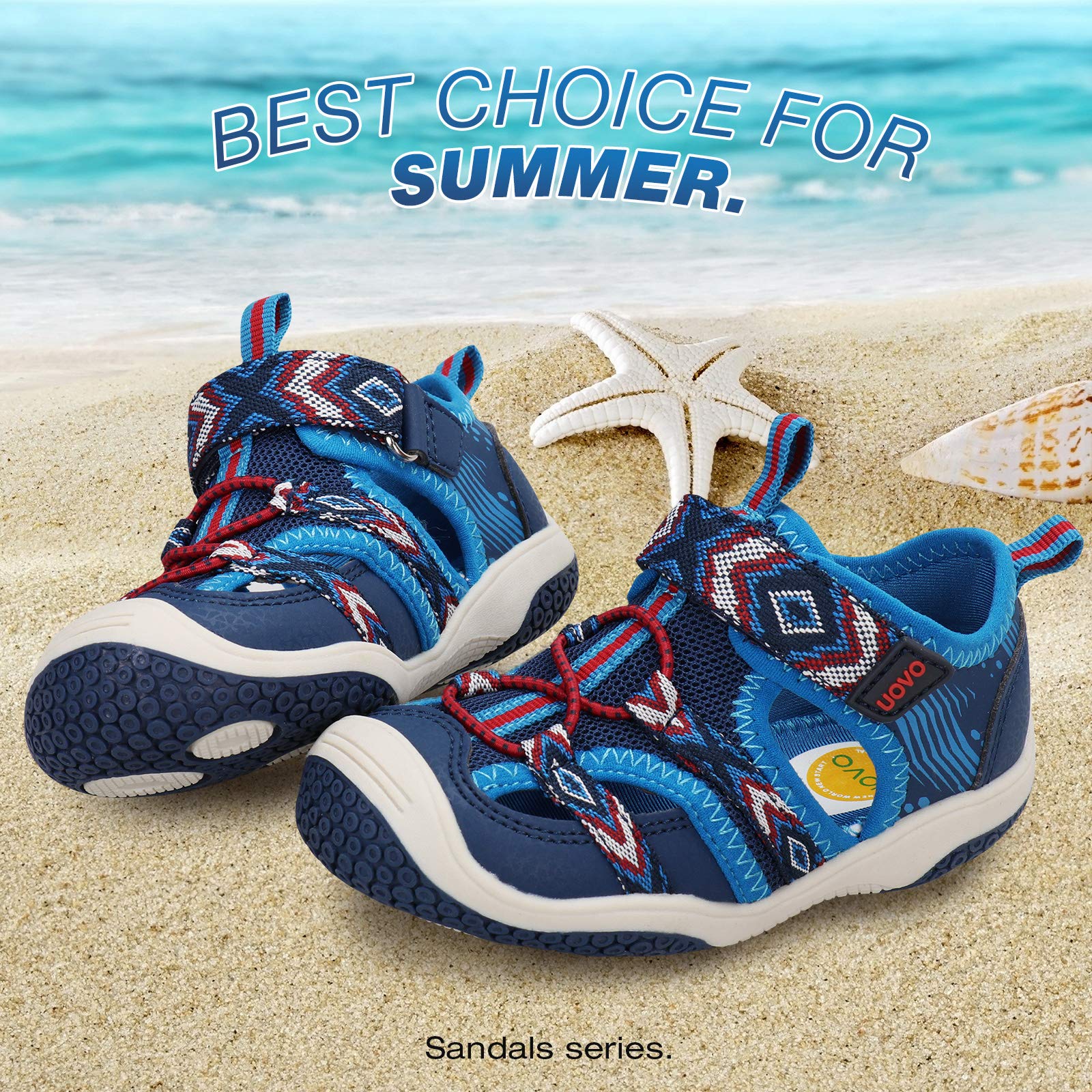 UOVO Sandali estivi da acqua per ragazzi e ragazze, punta chiusa, scarpe sportive leggere per attività all'aria aperta (Toddler/bambino/grande bambino)