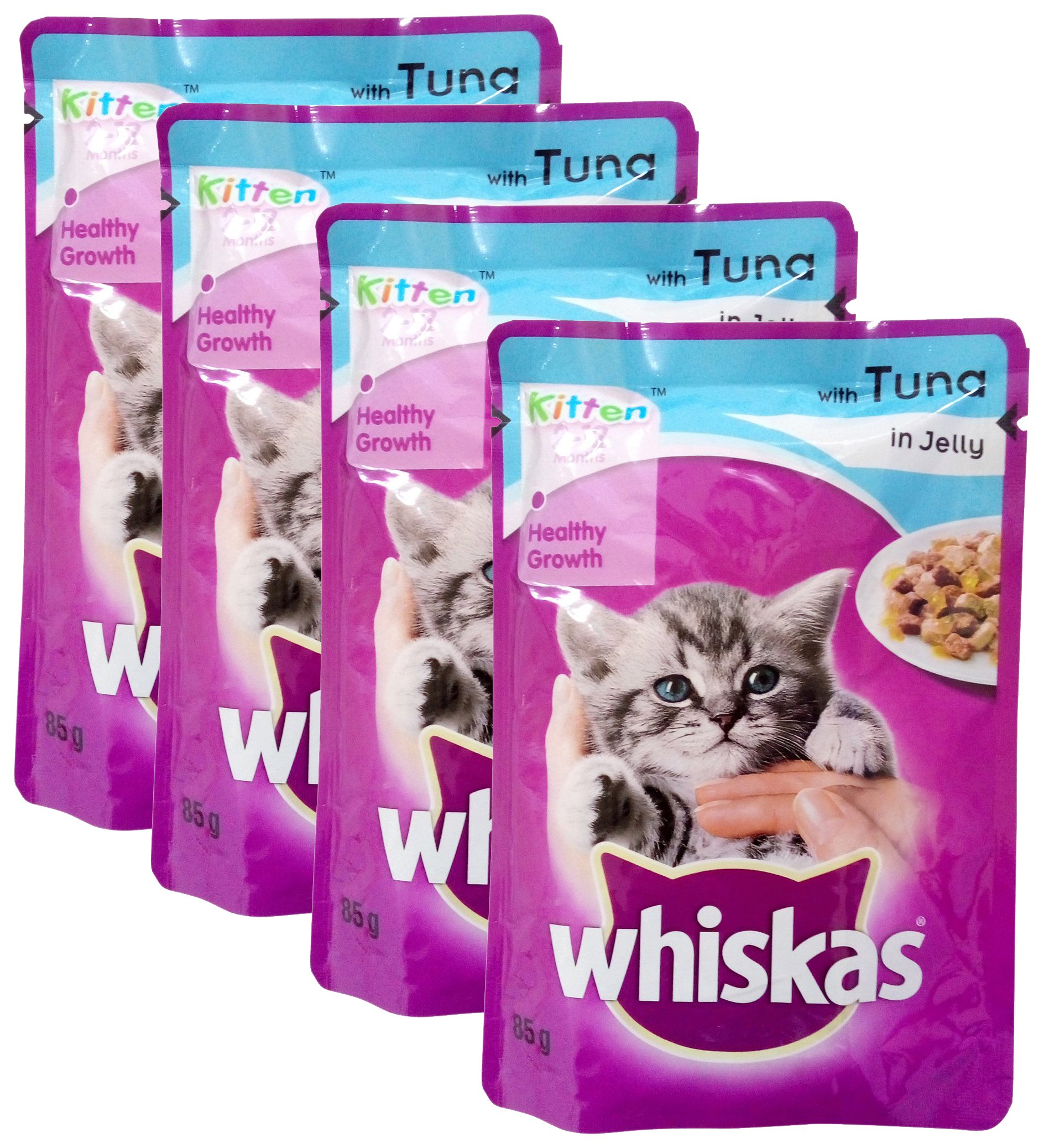 More Combo - Whiskas Wet Meal Kitten Cat Food Tuna in Jelly, 85g (Pack of 4) Promo Pack (B077743QC1) Amazon Price History, Amazon Price Tracker