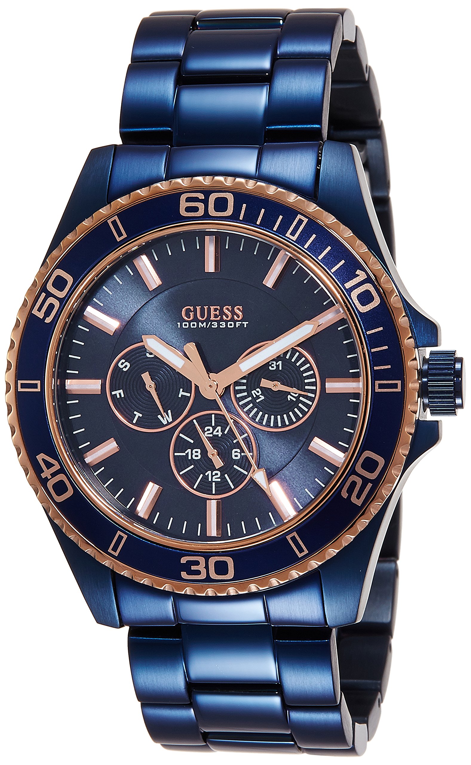 Guess Stainless Steel Analog Blue Dial Men Watch - W0172G6, Blue Band (B01B7O8V6M) Amazon Price History, Amazon Price Tracker