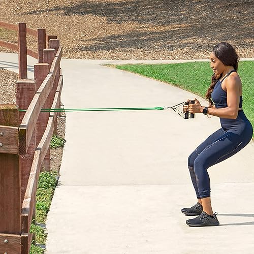 Miniatura 8 de ProsourceFit Bandas de resistencia apilables con anclaje de puerta y tabla de ejercicios, ejercicios de cuerpo completo y entrenamientos en casa