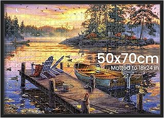 upsimples 19.7x27.6 Puzzle Frame, Display 18x24in with Mat or 50x70cm Wi...