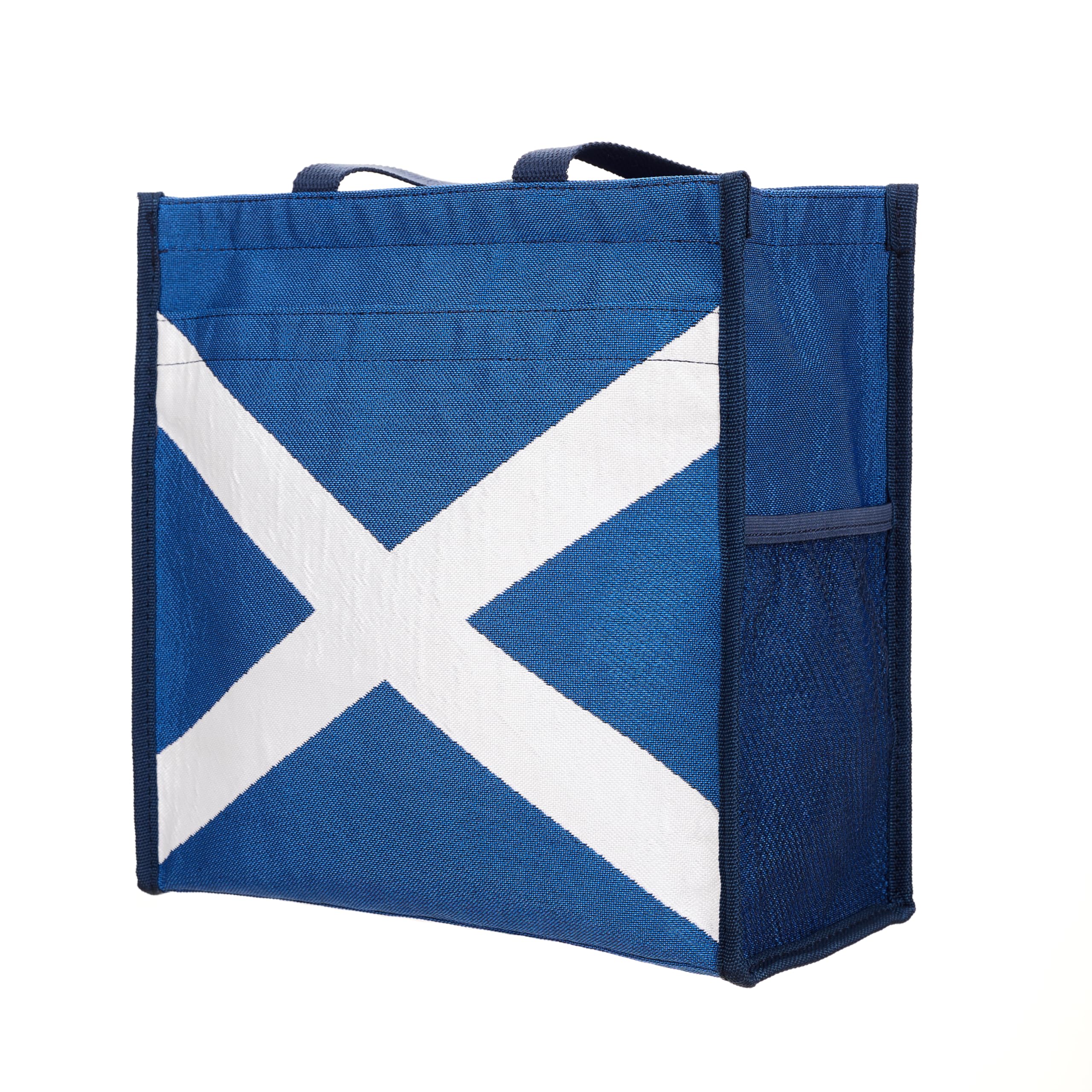 Signare Shopping Tote Bag with Zip, Bottle & Side Pockets, Scottish Saltire — image 1