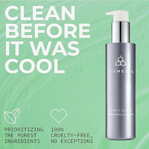 Miniatura 5 de COSMEDIX Purity Clean Limpiador facial exfoliante – Limpiador facial suave, restaura e hidrata para una piel clara y uniforme, fabricado con aceites