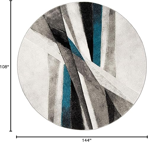 Miniatura 51 de SAFAVIEH Hollywood Collection - Alfombra cuadrada de 4 pies, diseño moderno de mediados de siglo, no desprende pelusa y de fácil cuidado, ideal