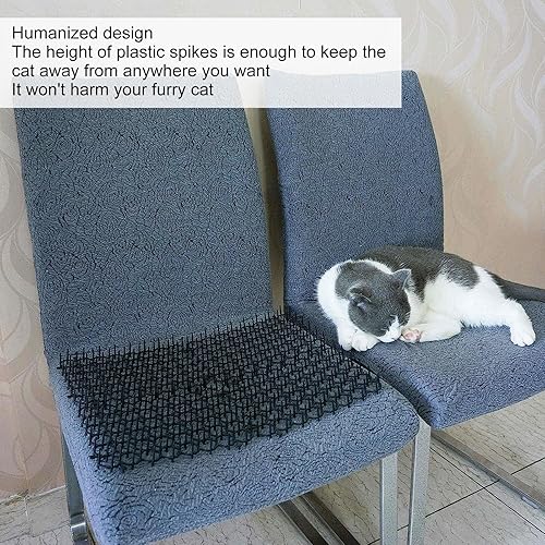 Miniatura 9 de TOPINCN Paquete de 12 alfombrillas para gatos, alfombrillas disuasorias para gatos, tapete antiarañazos para exteriores, jardín, ventana, sofá,