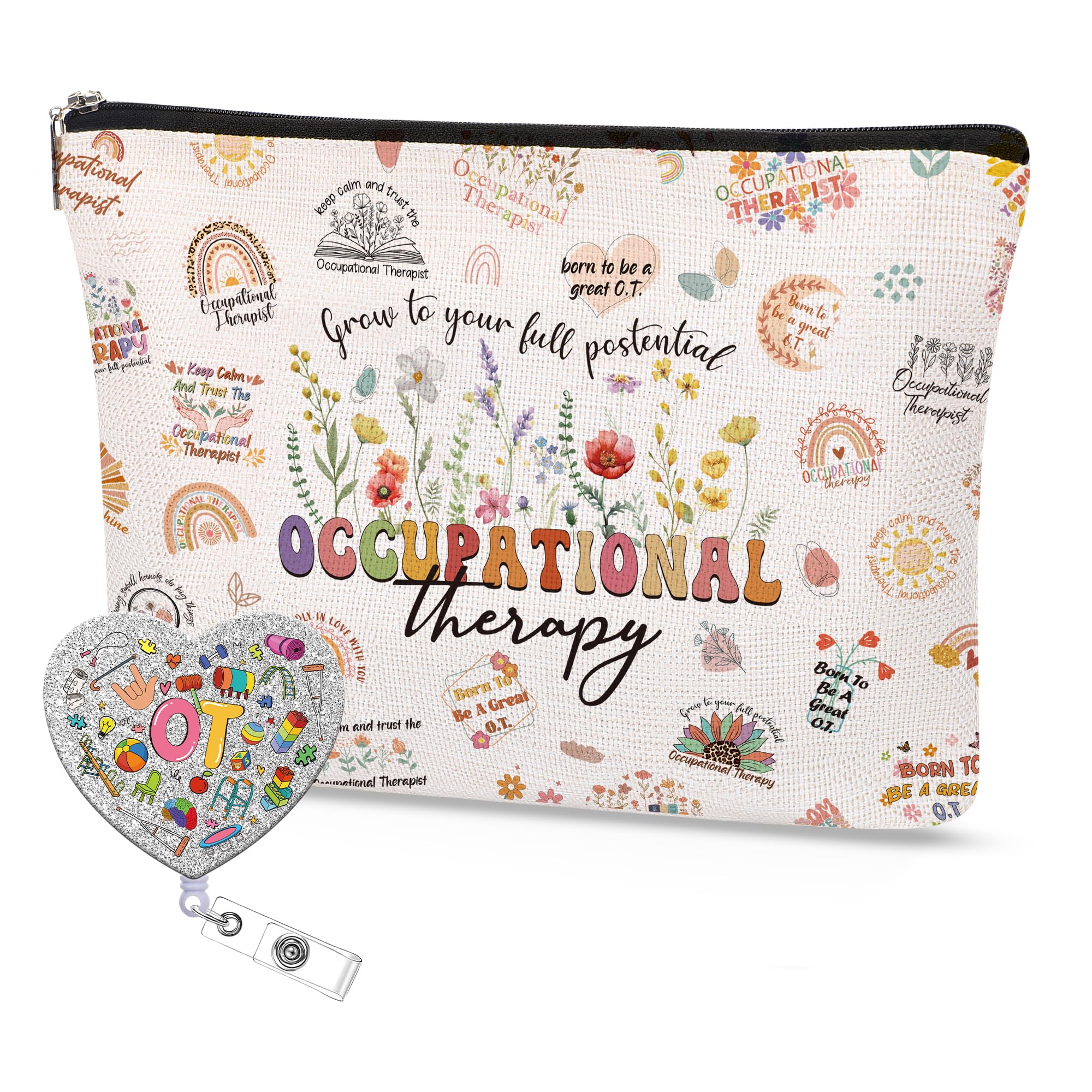 SEAOYOZO Occupational Therapy Makeup Bags for Women, Occupational Therapy Gifts for Her, Appreciate Gift Occupational Therapy Cosmetic Bag Birthday