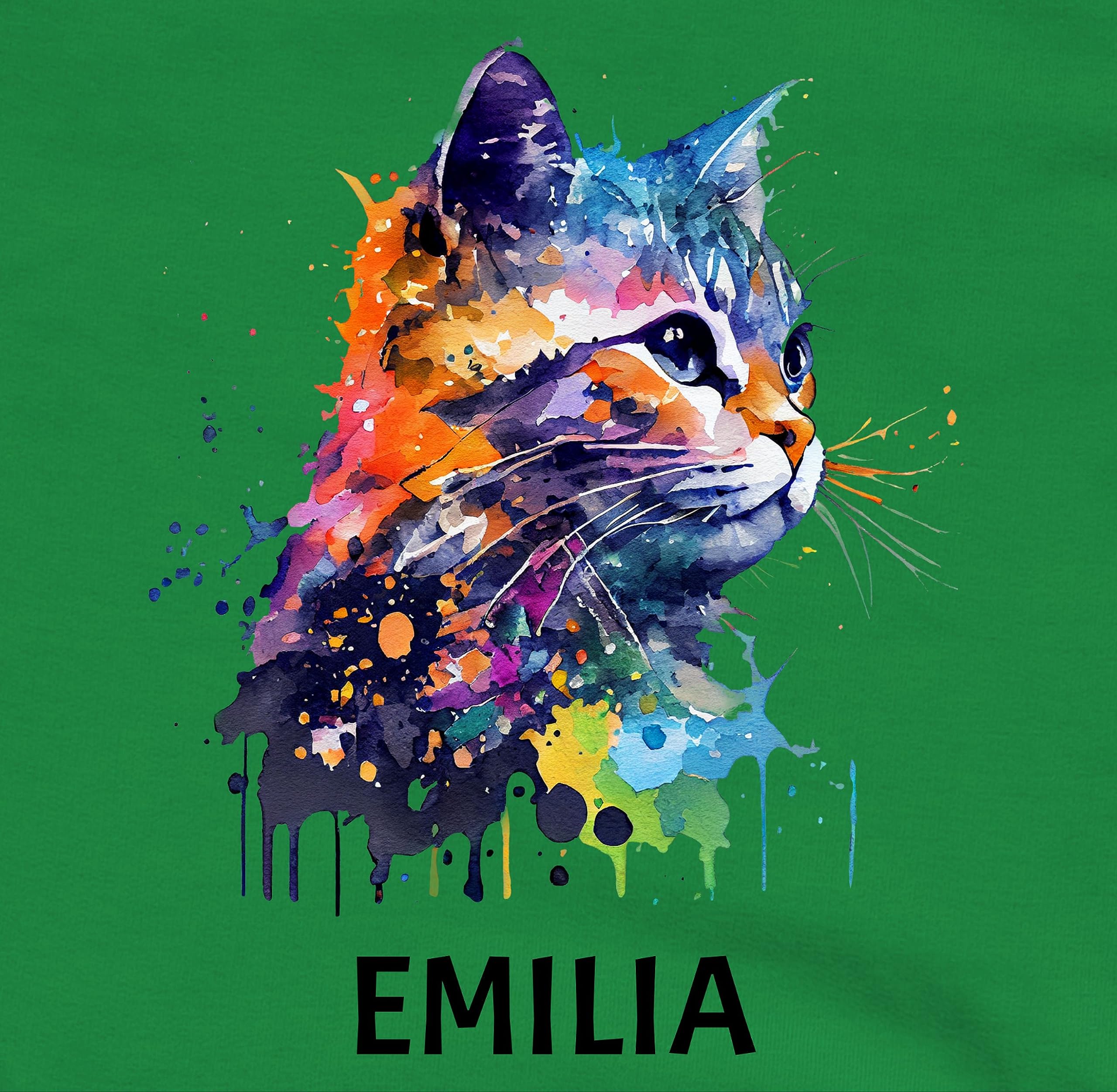 Geschenk mit Namen personalisiert by Shirtracer - Sweater Kinder Sweatshirt Jungen Mädchen Pullover - Katze Cat Citten Katzen Cats Katzenlieberhaber