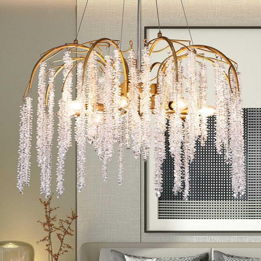 TOCHIC Modern Crystal Chandelier Gold Luxury 8-Lights