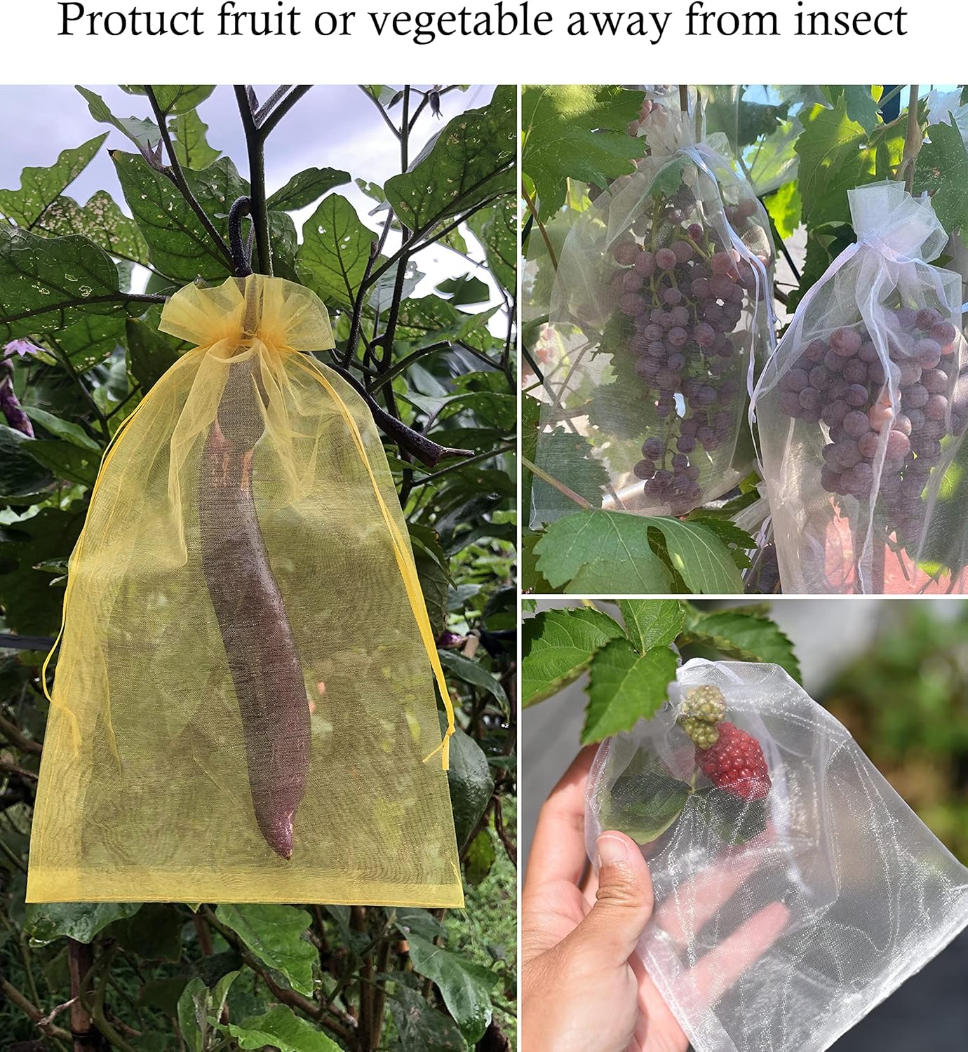 Jexila 50pcs Large Organza Bags 8X12 Inch Gold Sheer Mesh Drawstring Gift Pouches for Christmas Wedding Party Favors (Gold) - Image 5