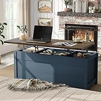 Vista 3 de Lift Top Coffee Table, 47.3'' Farmhouse Coffee Table with Large Hidden Storage Compartment & Sliding Barn Doors, Wood Modern Rectangle Table for