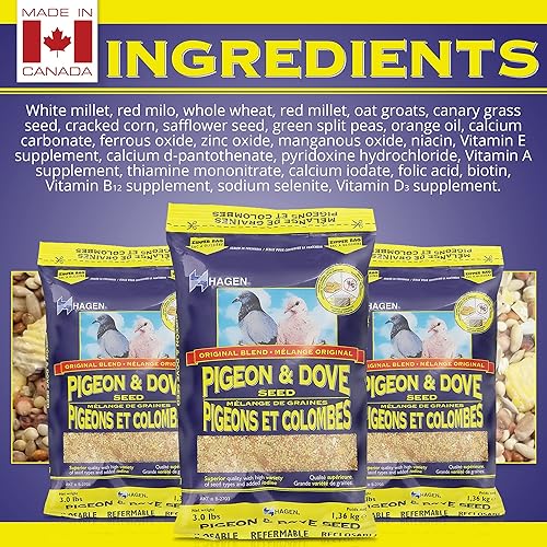 Vista 13 de Hagen Pigeon & Dove Seed, fórmula original para aves, bolsa de 6 libras, mezcla de semillas nutricionalmente completa con vitaminas y minerales